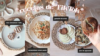 QUÉ COMO EN UN DIA recetas de TikTok👩‍🍳 l rollos de canela sin hornopan de aguacate [upl. by Maice]