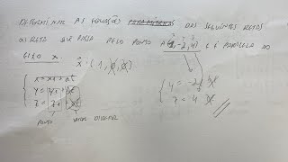 Determinar as equações da reta que pssa pelo ponto A124 e é paralela ao eixo X [upl. by Weldon]