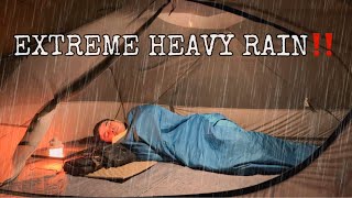 INTENSE HEAVY RAIN OVERNIGHT ATTACKED BY FLYING TERMITES‼️SOLO CAMPING IN EXTREME RAINSTROM‼️ [upl. by Suh]