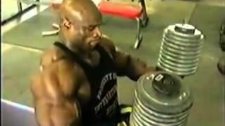 Ronnie Coleman 90kg200lb Dumbell Press for reps [upl. by Roddy]