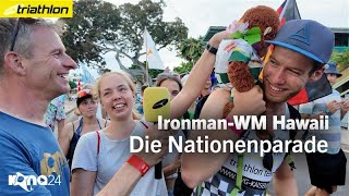 Die Nationenparade vor dem Ironman Hawaii Legenden und Legacy – und ein Maskottchen namens Frodo [upl. by Annmarie]