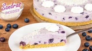 Blaubeer Kokos Kuchen  schneller Sommerkuchen ohne backen  No Bake [upl. by Burgwell]