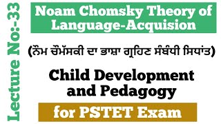 Noam Chomsky Theory Of Language AcquisitionChild DevelopmentPSTET [upl. by Anehs729]