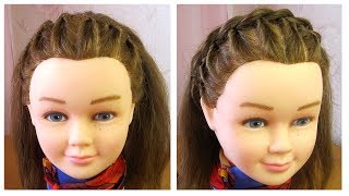 Easy Headband Hairstyles 2 options for shortmedium hair Tresse serretête cheveux courtsmi long [upl. by Bunde]