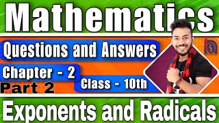 NIOS Class 10th Mathematics Chapter 2 Exponents and Radicals Question and Answer in English Medium [upl. by Nolyag]