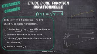 Etudier les variations dune fonction IRRATIONNELLE  Exercice Corrigé [upl. by Rimahs762]