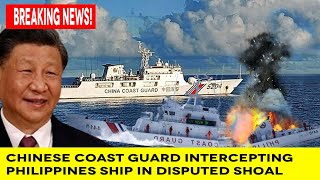 Today  June 10 2024 Chinese coast guard Intercepting Philippines ship in disputed shoal [upl. by Accebar]