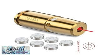 Optics Cartridge Red Dot Laser Bore Brass 9MM Bore Boresighter For Pistol Review [upl. by Mani362]