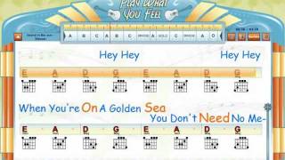 Island In The Sun  Weezer  Chords and Lyrics Lesson Guitaraoke  playwhatyoufeelcom [upl. by Anesuza580]