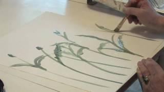 Decorative Painting Techniques  How to Paint Flowers on a Wall [upl. by Aryek]