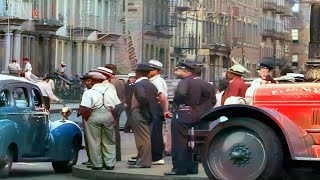 Harlem New York 1930s in color 60fps Remastered wsound design added [upl. by Ximena840]