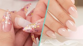 How To Apply Nail Tips with Acrylic Overlay  Step by Step Tutorial [upl. by Nicoline106]