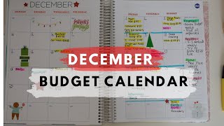 Create A Budget Calendar To Help You Budget Per Paycheck  Budget With Me  Dec Budget Calendar [upl. by Paulette]