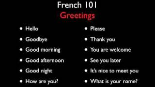 Learn French with French 101  Greetings  Level One [upl. by Esya633]