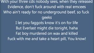 D12  Quitter Lyrics on screen Everlast DissHD [upl. by Annod864]